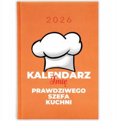 FunnyCase Könyvnaptár 2026 Séf Tervező Narancssárga Ajándék Minták (Kalendarz Pomarańczowy PLANER SZEFA KUCHNII)