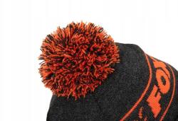 Fox Collection Bobbles téli sapka, pompon, Fox logó, narancs-fekete (CHH021)
