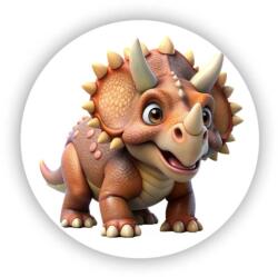  60x60mm kör mágnes - aranyos Triceratops (MAGNET-60X60-KRUH-33)