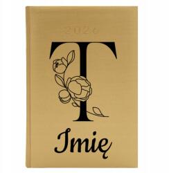Cute Cups Könyvnaptár A5 2026 Arany Napi tervező Személyre szabott T *név* (Kalendarz A5 2026 T *IMIĘ*)