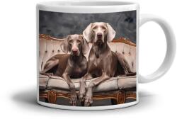  Fehér kerámia bögre 330ml képpel - Weimaraner pár (HRNEK-90X82-BILY-117)