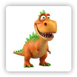  65x65 mm-es négyzet alakú mágnes - rettenthetetlen narancssárga dinoszaurusz (MAGNET-65X65-CTVEREC-48)