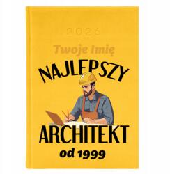 FunnyCase Naptár A5 2026 Sárga Személyre szabott A Legjobb Építész *Dátumtól* (Kalendarz Najlepszy Architekt Żółty)
