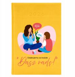 FunnyCase Naptár A5 2026 Sárga Tervező Ajándék Pedagógusnapra "Tanácsot adsz! (Kalendarz Żółty "Dasz Radę!")