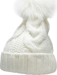 4F női sapka, pomponos, vastag szövésű, méret M, fehér (H4Z22 CAD010)