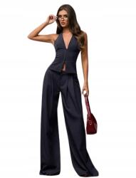 Shein Női Mellény Sötétkék Csíkos Elegáns S 1DH