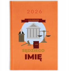 FunnyCase Könyvnaptár 2026 Bírói Naptár *név* Narancssárga Ajándék (Kalendarz 2026 KALENDARZ SĘDZIEGO *IMIĘ*)