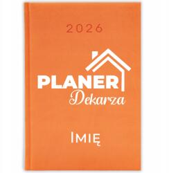 FunnyCase Könyvnaptár 2026 Tetőfedő Tervező *név* Narancssárga Ajándék Minták (Kalendarz Pomarańczowy PLANER DEKARZA *IMIĘ*)