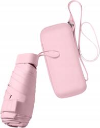  Összecsukható utazó esernyő, UV-álló 50+-ig, szélálló és rózsaszín