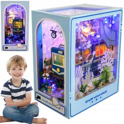  Book Nook Szett Felnőtteknek Diy Házikó Összecsukható Polc Dekoráció (231012SU02-4Q)