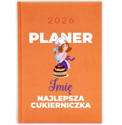 FunnyCase Könyvnaptár 2026 Legjobb Cukrásznadrág Narancssárga Ajándék Minták (Kalendarz Pomarańczowy NAJLEPSZA CUKIERNICZKA)