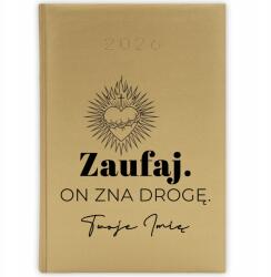 FunnyCase Könyvnaptár 2026 Bízz. Ő Ismeri Az Utat Arany tervező határidőnapló minták (Kalendarz Złoty ZAUFAJ. ON ZNA DROGĘ)