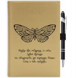  Naptár 2026 Arany A5 Motivációs Ajándék Ne Add Fel Tolltartó (KALENDARZ A5 2026 TERMINARZ NIE REZYGNUJ)