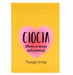  Naptár A5 2026 Sárga Ajándék Nagynéninek Anya Laza Minták