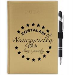  Naptár 2026 Arany Ajándék Pedagógusnapra Híresség Tolltartó (KALENDARZ A5 2026 TERMINARZ SŁAWA)