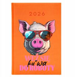 FunnyCase Naptár A5 2026 Narancssárga Vicces Tervező Munkahelyre (Kalendarz 2026 Pomarańczowy WEŹ SIĘ DO ROBOTY)