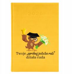 FunnyCase Naptár A5 2026 Sárga Ajándék Pedagógusnap A szavaid Csodák (Kalendarz Żółty Twoje Słowa Działają Cuda)