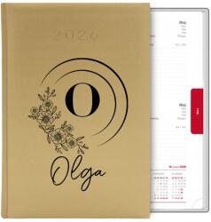 FunnyCase Naptár Arany Könyv Határidőnapló A5 2026 Tervező Olga Monogram MIX Wz (Kalendarz DLA OLGI MONOGRAM)