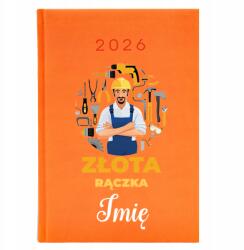  Naptár A5 2026 Narancssárga tervező Ajándék Arany Kéz (Kalendarz Pomarańcz Złota Rączka)