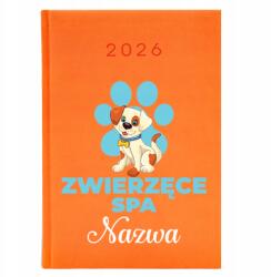  Naptár A5 2026 Narancs Határidőnapló Groomer Állat Spa *Név* (Kalendarz Pomarańcz Zwierzęce Spa *Nazwa*)