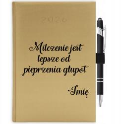  Naptár 2026 Arany Csendet Motiváló Ajándék Radír Toll Tartó (KALENDARZ A5 2026 TERMINARZ MILCZENIE)