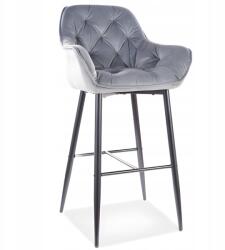 Signal Hoker, szürke steppelt velúr bárszék konyhába és szigetre Cherry H-1 (CHERRYH1VCSZ)