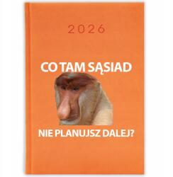 FunnyCase Könyvnaptár 2026 MI Az, Amit Nem Tervezel A Szomszédodnak? Narancssárga Minták (Kalendarz 2026 CO TAM SĄSIAD NIE PLANUJESZ?)