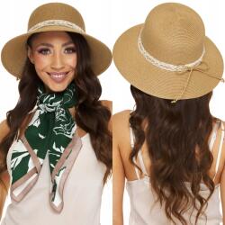 DEMUR Női strand Sapka strandra nyári napellenző masnival bézs - allegro - 3 475 Ft