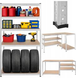  Fém tárolóállvány 4 polccal, ezüst színű, 180 x 100 x 60 cm, 1000 kg (Regał magazynowy - 180x100x60 Bigstren)