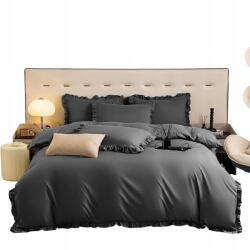Xzhome Fodros Ágyneműhuzat garnitúra 160x200 Grafit Hálószoba Elegáns Prémium (PO-KL-1-25)