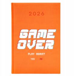  Naptár A5 2026 Narancssárga Játékos Tervező Game Over/ Plain Again? Wz