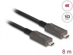 Delock USB-C Aktív Optikai Videó + Adat + PD Kábel Fekete 8m 84147 DL84147 (DL84147)