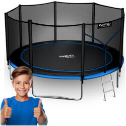 Neo-Sport Kerti trambulin 12ft/374cm kültéri hálóval és létrával Neo-Sport (NS-12Z221)