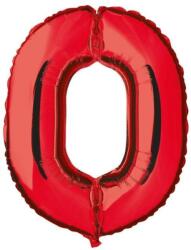  Balon folie cifra rosu metalizat, inaltime 35 cm, pentru aniversare Model 0 (BALONR0)