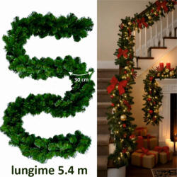 ProCart Ghirlanda decorativa Royal Forest, brad artificial dens, lungime 5.4 m, textura realista (NR-120) - glowmania