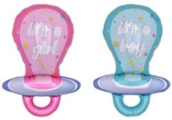  Balon folie suzeta, mesaj It's a Boy It's a Girl, aer sau heliu, 97x58 cm Roz (BALSUZETA-2)
