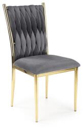 Halmar Scaun Amanda pentru dining, tapiterie catifea, cadru otel cromat auriu, stil glamour, 48x55x94x48 cm, gri (V-CH-K/436-KR-POPIELATY/ZŁOTY)