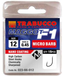 Trabucco F1 Maggot mikro szakállas horog, méret: 18 (023-66-018)
