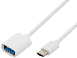 USE Home USBC OTG kábel, USB-C dugó, USB-A aljzat, kétirányú, 16cm, 2, 1A, 480 Mbps (USBC OTG)