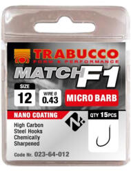 Trabucco F1 Match mikro szakállas horog, méret: 18 (023-64-018)
