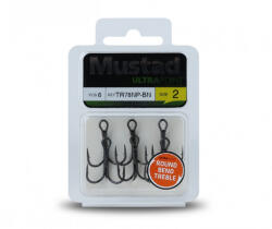 Mustad Np Round Bend Treble Hook Barbless 1 5db/csomag (m4113001)