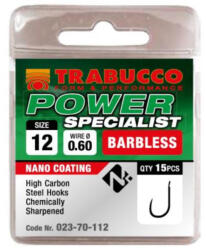 Trabucco Power Specialist szakáll nélküli horog, méret: 12 (023-70-112)