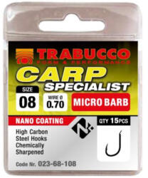Trabucco Carp Specialist mikro szakállas horog, méret: 12 (023-68-112)