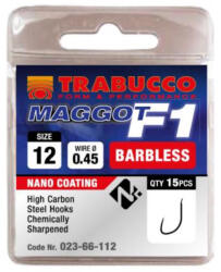 Trabucco F1 Maggot szakáll nélküli horog, méret: 14 (023-66-114)