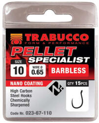 Trabucco Pellet Specialist Barbless szakáll nélküli horog, méret: 14 (023-67-114)