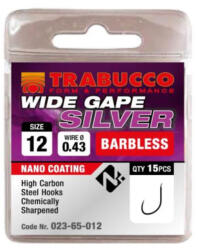 Trabucco Wide Gape Silver szakáll nélküli horog, méret: 18 (023-65-018)