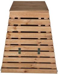 Tonap Compostor piramidal din lemn 430L cu capac pentru grădină (1HPK) Compostator