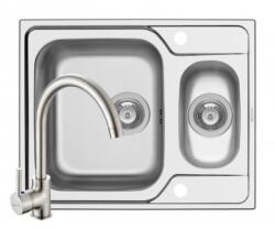 Pyramis Set chiuveta inox incastrabila Pyramis FEDRA EXTRA 62 SM si baterie BELLO crom 101200402BLO (101200402BLO) - sanitmax Chiuveta