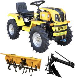 ProGarden Campo T12 Minitractor G2.1 4x4, 12CP, diesel, hidraulica fata-spate, roti 6.00-12 cu freza tractata si plug reversibil (4560000104PFP2) - agromoto