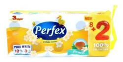 Perfex Toalettpapír 3 rétegű kistekercses 150 lap/tekercs 8+2 tekercs/csomag Boni Perfex DeLuxe barackos (SKU09458) - web24